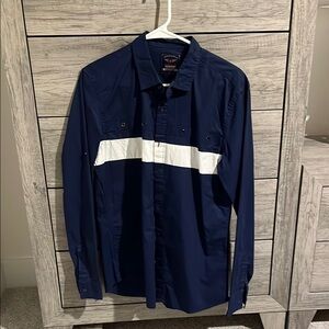 Navy Blue Shirt with White Stripe